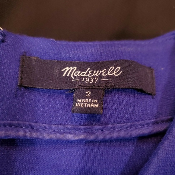 MADEWELL womens Abroad royal blue sleeveless structured fit flare dress - Picture 5 of 6